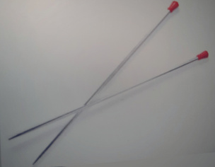 Stříbrné pletací jehlice klasické 35cm